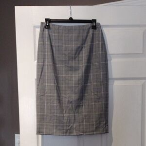 ANTONIO MELANI Gray Checkered Pencil Skirt